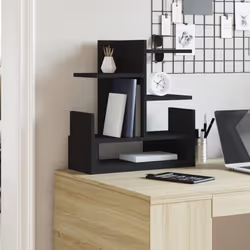 vidaXL Desk Organiser Office Tray Organiser File Organiser Engineered wood - black