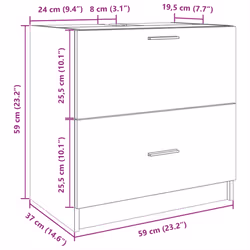 vidaXL Sink Cabinet Vanity Unit Storage Cupboard Sonoma Oak Engineered Wood - Additional view 10