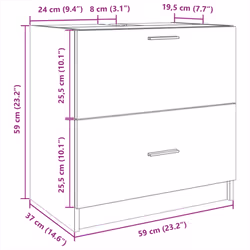 vidaXL Sink Cabinet Vanity Unit Storage Cupboard Grey Sonoma Engineered Wood - Additional view 10