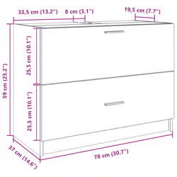 vidaXL Sink Cabinet Vanity Unit Storage Cupboard Grey Sonoma Engineered Wood - Additional view 10