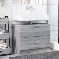 vidaXL Sink Cabinet Vanity Unit Storage Cupboard Grey Sonoma Engineered Wood