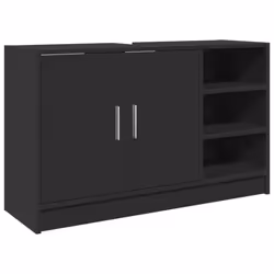 vidaXL Sink Cabinet Vanity Unit Storage Unit Cupboard Black Engineered Wood