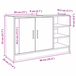 vidaXL Sink Cabinet Vanity Unit Storage Unit Cupboard Black Engineered Wood - Additional view 10