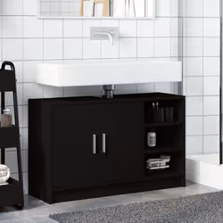 vidaXL Sink Cabinet Vanity Unit Storage Unit Cupboard Black Engineered Wood