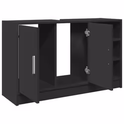vidaXL Sink Cabinet Vanity Unit Storage Unit Cupboard Black Engineered Wood - Additional view 4