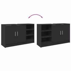 vidaXL Sink Cabinet Vanity Unit Storage Unit Cupboard Black Engineered Wood - Additional view 7