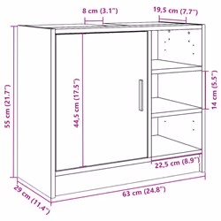 vidaXL Sink Cabinet Vanity Unit Storage Cupboard Concrete Grey Engineered Wood - Additional view 10
