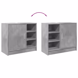 vidaXL Sink Cabinet Vanity Unit Storage Cupboard Concrete Grey Engineered Wood - Additional view 7
