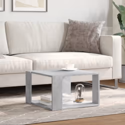 vidaXL Coffee Table Hallway Side Table Desk Accent End Table Engineered Wood - concrete grey, 51.5 x 51.5 x 30 cm