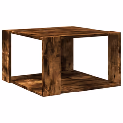 vidaXL Coffee Table Hallway Side Table Desk Accent End Table Engineered Wood - smoked oak, 51.5 x 51.5 x 30 cm - Additional view 5