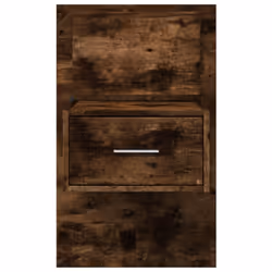 vidaXL Wall-mounted Bedside Cabinet with LED Lights Bed Table Bed Cabinet - smoked oak, 1 pcs - Additional view 5