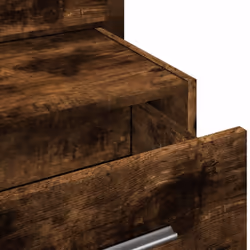 vidaXL Wall-mounted Bedside Cabinet with LED Lights Bed Table Bed Cabinet - smoked oak, 1 pcs - Additional view 8