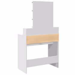 vidaXL Dressing Table with LED Cosmetic Table Vanity Makeup Table Sonoma Oak - white - Additional view 6