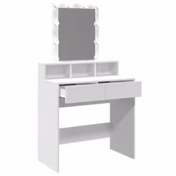 vidaXL Dressing Table with LED Cosmetic Table Vanity Makeup Table Sonoma Oak - white - Additional view 7