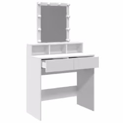 vidaXL Dressing Table with LED Cosmetic Table Vanity Makeup Table Sonoma Oak - white - Additional view 8