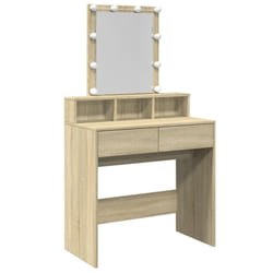 vidaXL Dressing Table with LED Cosmetic Table Vanity Makeup Table Sonoma Oak - sonoma oak