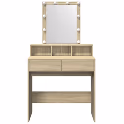 vidaXL Dressing Table with LED Cosmetic Table Vanity Makeup Table Sonoma Oak - sonoma oak - Additional view 4