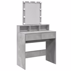 vidaXL Dressing Table with LED Cosmetic Table Vanity Makeup Table Sonoma Oak - concrete grey