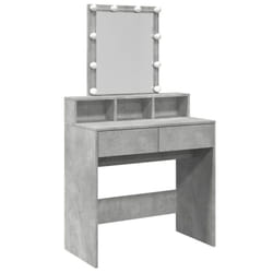 vidaXL Dressing Table with LED Cosmetic Table Vanity Makeup Table Sonoma Oak - concrete grey