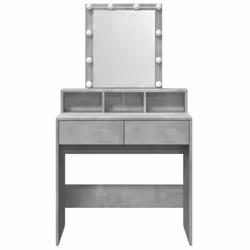 vidaXL Dressing Table with LED Cosmetic Table Vanity Makeup Table Sonoma Oak - concrete grey - Additional view 4
