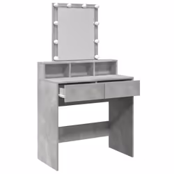vidaXL Dressing Table with LED Cosmetic Table Vanity Makeup Table Sonoma Oak - concrete grey - Additional view 8