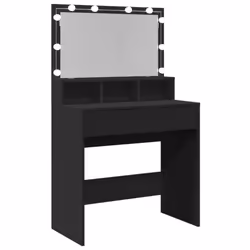 vidaXL Dressing Table with LED Cosmetic Table Vanity Makeup Table Smoked Oak - black - Additional view 7