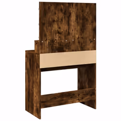vidaXL Dressing Table with LED Cosmetic Table Vanity Makeup Table Smoked Oak - smoked oak - Additional view 6