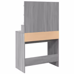 vidaXL Dressing Table with LED Cosmetic Table Vanity Makeup Table Smoked Oak - grey sonoma - Additional view 6