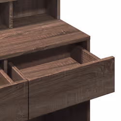 vidaXL Dressing Table with LED Cosmetic Table Vanity Makeup Table Smoked Oak - brown oak - Additional view 10