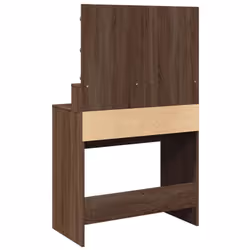 vidaXL Dressing Table with LED Cosmetic Table Vanity Makeup Table Smoked Oak - brown oak - Additional view 6