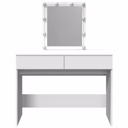 vidaXL Dressing Table with LED Cosmetic Table Vanity Makeup Table Smoked Oak - white - Additional view 4