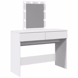 vidaXL Dressing Table with LED Cosmetic Table Vanity Makeup Table Smoked Oak - white - Additional view 7