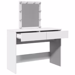 vidaXL Dressing Table with LED Cosmetic Table Vanity Makeup Table Smoked Oak - white - Additional view 8