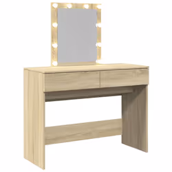 vidaXL Dressing Table with LED Cosmetic Table Vanity Makeup Table Smoked Oak - sonoma oak - Additional view 7