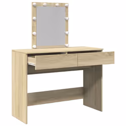 vidaXL Dressing Table with LED Cosmetic Table Vanity Makeup Table Smoked Oak - sonoma oak - Additional view 8