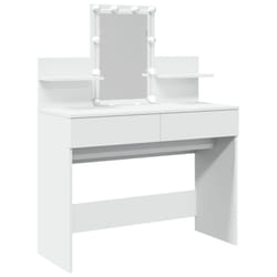 vidaXL Dressing Table with LED Cosmetic Table Vanity Makeup Table Grey Sonoma - white
