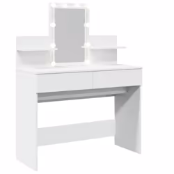vidaXL Dressing Table with LED Cosmetic Table Vanity Makeup Table Grey Sonoma - white - Additional view 7