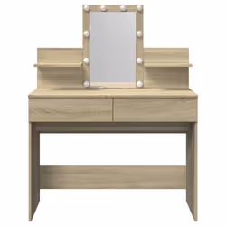 vidaXL Dressing Table with LED Cosmetic Table Vanity Makeup Table Grey Sonoma - sonoma oak - Additional view 4
