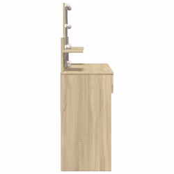 vidaXL Dressing Table with LED Cosmetic Table Vanity Makeup Table Grey Sonoma - sonoma oak - Additional view 5