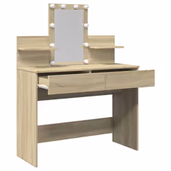 vidaXL Dressing Table with LED Cosmetic Table Vanity Makeup Table Grey Sonoma - sonoma oak - Additional view 8