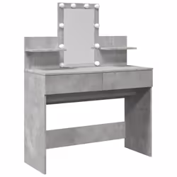vidaXL Dressing Table with LED Cosmetic Table Vanity Makeup Table Grey Sonoma - concrete grey