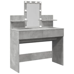 vidaXL Dressing Table with LED Cosmetic Table Vanity Makeup Table Grey Sonoma - concrete grey
