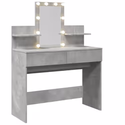 vidaXL Dressing Table with LED Cosmetic Table Vanity Makeup Table Grey Sonoma - concrete grey - Additional view 7