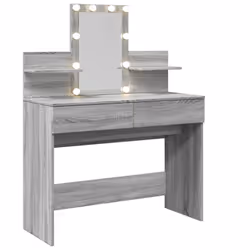 vidaXL Dressing Table with LED Cosmetic Table Vanity Makeup Table Grey Sonoma - grey sonoma - Additional view 7