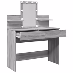 vidaXL Dressing Table with LED Cosmetic Table Vanity Makeup Table Grey Sonoma - grey sonoma - Additional view 8