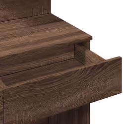 vidaXL Dressing Table with LED Cosmetic Table Vanity Makeup Table Grey Sonoma - brown oak - Additional view 10