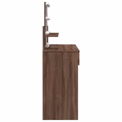 vidaXL Dressing Table with LED Cosmetic Table Vanity Makeup Table Grey Sonoma - brown oak - Additional view 5