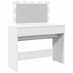 vidaXL Dressing Table with LED Cosmetic Table Vanity Makeup Table Brown Oak - white - Additional view 7