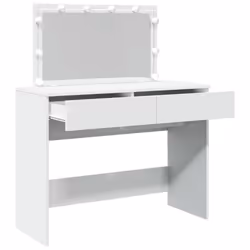 vidaXL Dressing Table with LED Cosmetic Table Vanity Makeup Table Brown Oak - white - Additional view 8