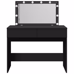 vidaXL Dressing Table with LED Cosmetic Table Vanity Makeup Table Brown Oak - black - Additional view 4